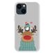 Новогодний чехол «Deer and penguin» на iPhone 13 арт. 1485