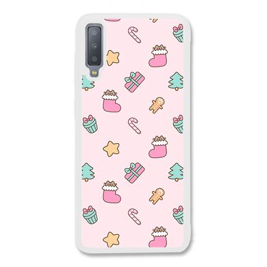 Новогодний чехол «Pink christmas» на Samsung A7 2018 арт. 1182