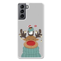 Новогодний чехол «Deer and penguin» на Samsung S21 Plus арт. 1485