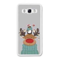 Новогодний чехол «Deer and penguin» на Samsung J5 2016 арт. 1485