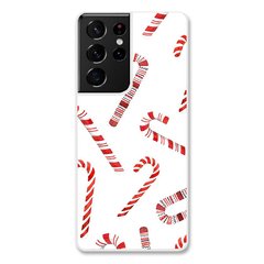 Новорічний чохол «Candy cane» на Samsung S21 Ultra арт. 1170