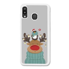 Новогодний чехол «Deer and penguin» на Samsung A40 арт. 1485