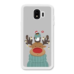 Новорічний чохол «Deer and penguin» на Samsung J4 2018 арт. 1485