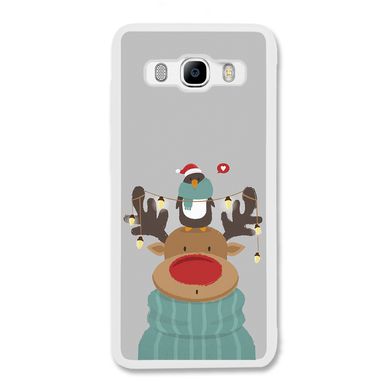 Новорічний чохол «Deer and penguin» на Samsung J5 2016 арт. 1485