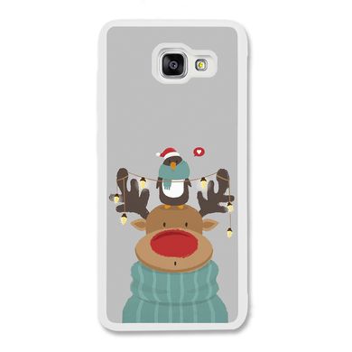 Новогодний чехол «Deer and penguin» на Samsung A5 2016 арт. 1485