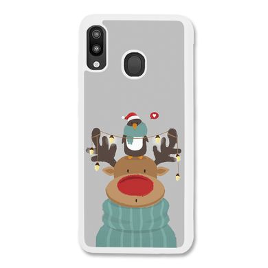 Новорічний чохол «Deer and penguin» на Samsung M10s арт. 1485