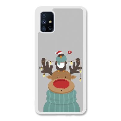 Новорічний чохол «Deer and penguin» на Samsung M51 арт. 1485