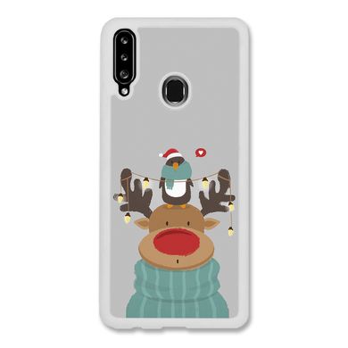 Новогодний чехол «Deer and penguin» на Samsung A20s арт. 1485