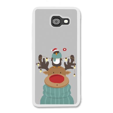 Новогодний чехол «Deer and penguin» на Samsung A7 2017 арт. 1485