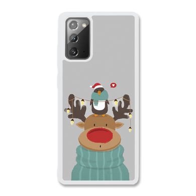 Новогодний чехол «Deer and penguin» на Samsung Note 20 арт. 1485