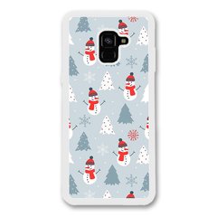 Новогодний чехол «Snowmen» на Samsung A8 Plus 2018 арт. 1171