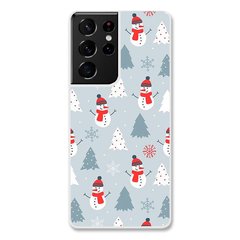 Новорічний чохол «Snowmen» на Samsung S21 Ultra арт. 1171