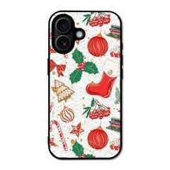 Новогодний чехол &laquo;Red abstraction&raquo; на iPhone 16 арт. 1486