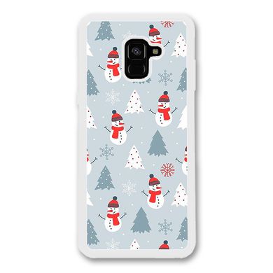 Новогодний чехол «Snowmen» на Samsung A8 Plus 2018 арт. 1171