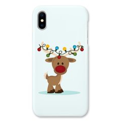 Новогодний чехол «Deer with garland» на iPhone X|Xs арт. 1216