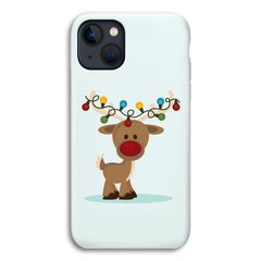 Новогодний чехол «Deer with garland» на iPhone 13 mini арт. 1216