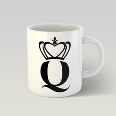 Чашка біла «Q» арт.0008