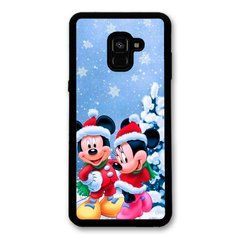 Новогодний чехол &laquo;Mickey Mouse and Minnie Mouse&raquo; на Samsung A8 2018 арт. 1906