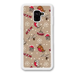 Новогодний чехол «Christmas birds» на Samsung A8 Plus 2018 арт. 1172