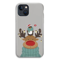 Новогодний чехол «Deer and penguin» на iPhone 15 Plus арт. 1485