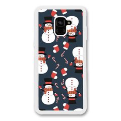 Новогодний чехол «Snowmens» на Samsung A8 2018 арт. 1489