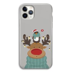 Новогодний чехол «Deer and penguin» на iPhone 11 Pro арт. 1485