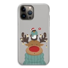 Новогодний чехол «Deer and penguin» на iPhone 13 Pro Max арт. 1485