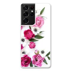 Чехол «Pink flowers» на Samsung S21 Ultra арт. 944