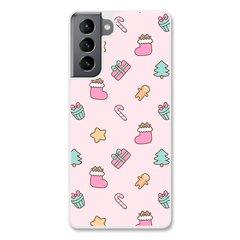 Новогодний чехол «Pink christmas» на Samsung S21 Plus арт. 1182