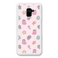 Новогодний чехол «Pink christmas» на Samsung A8 2018 арт. 1182