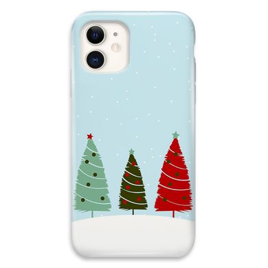 Новогодний чехол «Christmas trees on the hill» на iPhone 12 mini арт. 1218