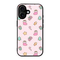 Новогодний чехол &laquo;Pink christmas&raquo; на iPhone 16 Plus арт. 1182