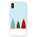 Новорічний чохол «Christmas trees on the hill» на iPhone X|Xs арт. 1218