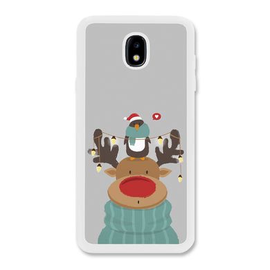 Новогодний чехол «Deer and penguin» на Samsung J5 2017 арт. 1485