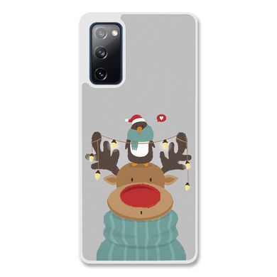 Новогодний чехол «Deer and penguin» на Samsung S20 арт. 1485