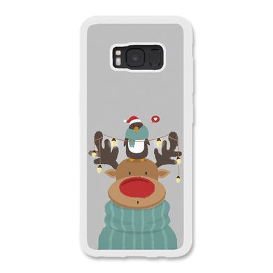 Новогодний чехол «Deer and penguin» на Samsung S8 арт. 1485