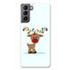 Новогодний чехол «Deer with garland» на Samsung S21 арт. 1216