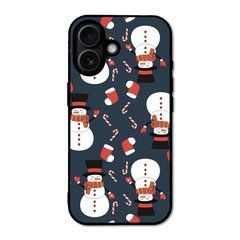 Новорічний чохол &laquo;Snowmens&raquo; на iPhone 16 Plus арт. 1489