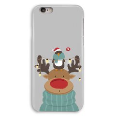 Новорічний чохол «Deer and penguin» на iPhone 6|6s арт. 1485