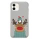 Новогодний чехол «Deer and penguin» на iPhone 12 mini арт. 1485