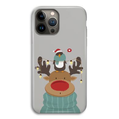 Новогодний чехол «Deer and penguin» на iPhone 14 Pro арт. 1485