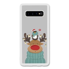 Новогодний чехол «Deer and penguin» на Samsung S10 Plus арт. 1485