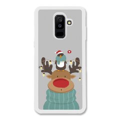 Новорічний чохол «Deer and penguin» на Samsung A6 Plus 2018 арт. 1485