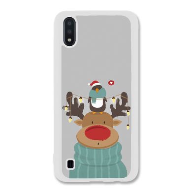 Новорічний чохол «Deer and penguin» на Samsung A01 арт. 1485