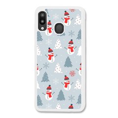 Новорічний чохол «Snowmen» на Samsung M10s арт. 1171