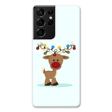 Новорічний чохол «Deer with garland» на Samsung S21 Ultra арт. 1216