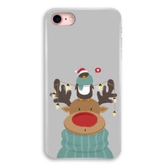 Новогодний чехол «Deer and penguin» на iPhone 7|8|SE 2 арт. 1485