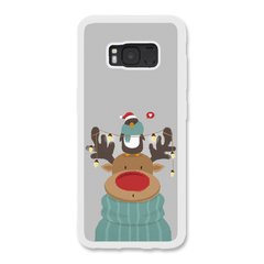 Новорічний чохол «Deer and penguin» на Samsung S8 Plus арт. 1485