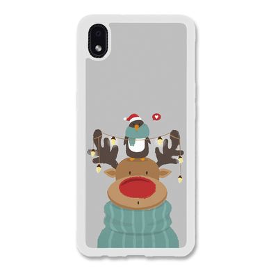 Новорічний чохол «Deer and penguin» на Samsung A01 Core арт. 1485