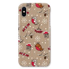 Новогодний чехол «Christmas birds» на iPhone X|Xs арт. 1172